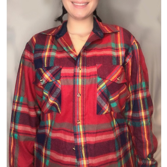 Red, Green and Yellow Plaid Flannel - Picture 2 of 3